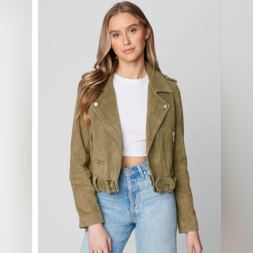 Blank NYC suede moto jacket Rosemary XS NWT
